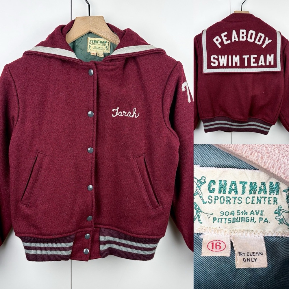 Vintage 50's Varsity Letterman Womens Jacket Wool Chatham Sports Pittsburgh